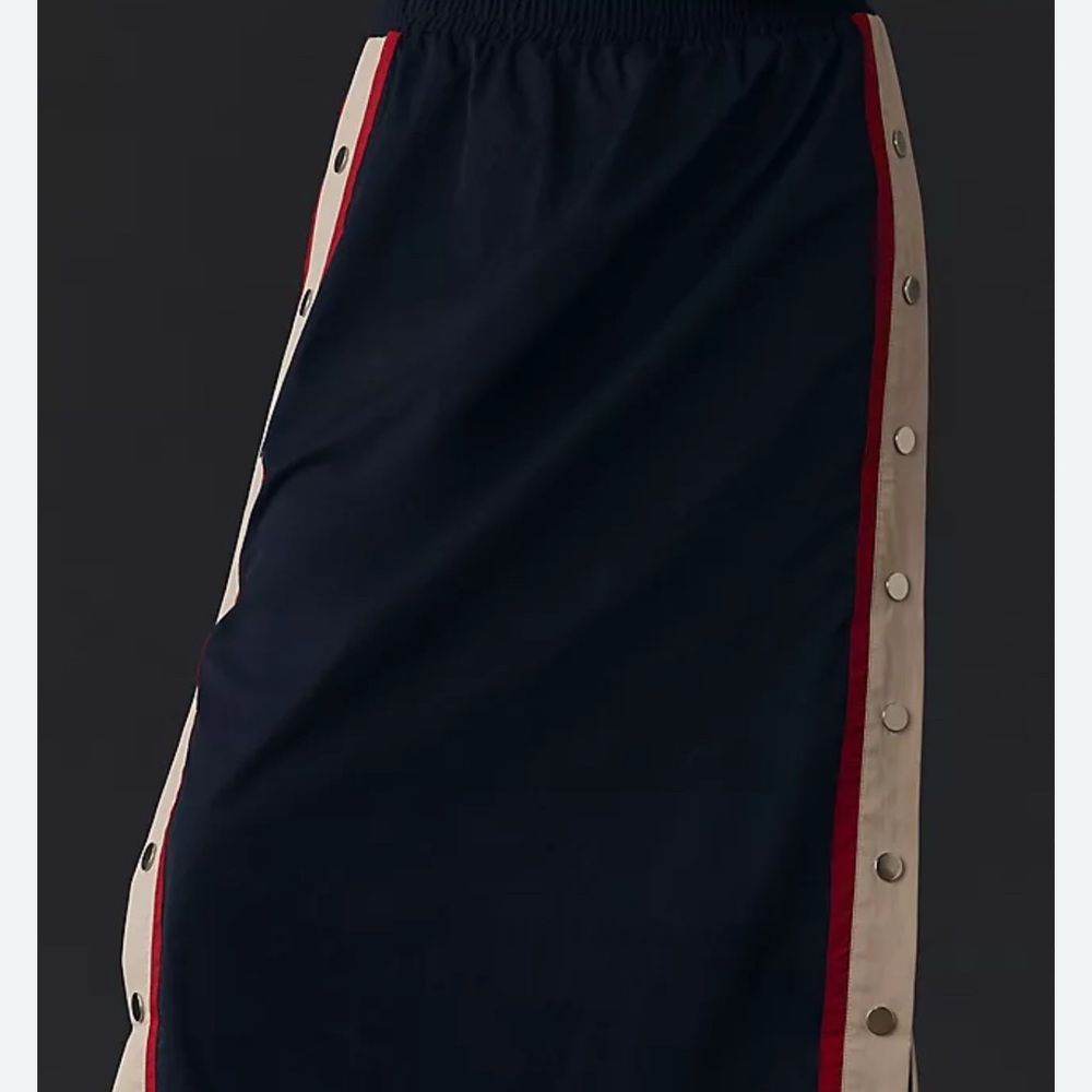 Maeve/Anthropolgie Navy and Red Maxi Skirt - Picture 3 of 5